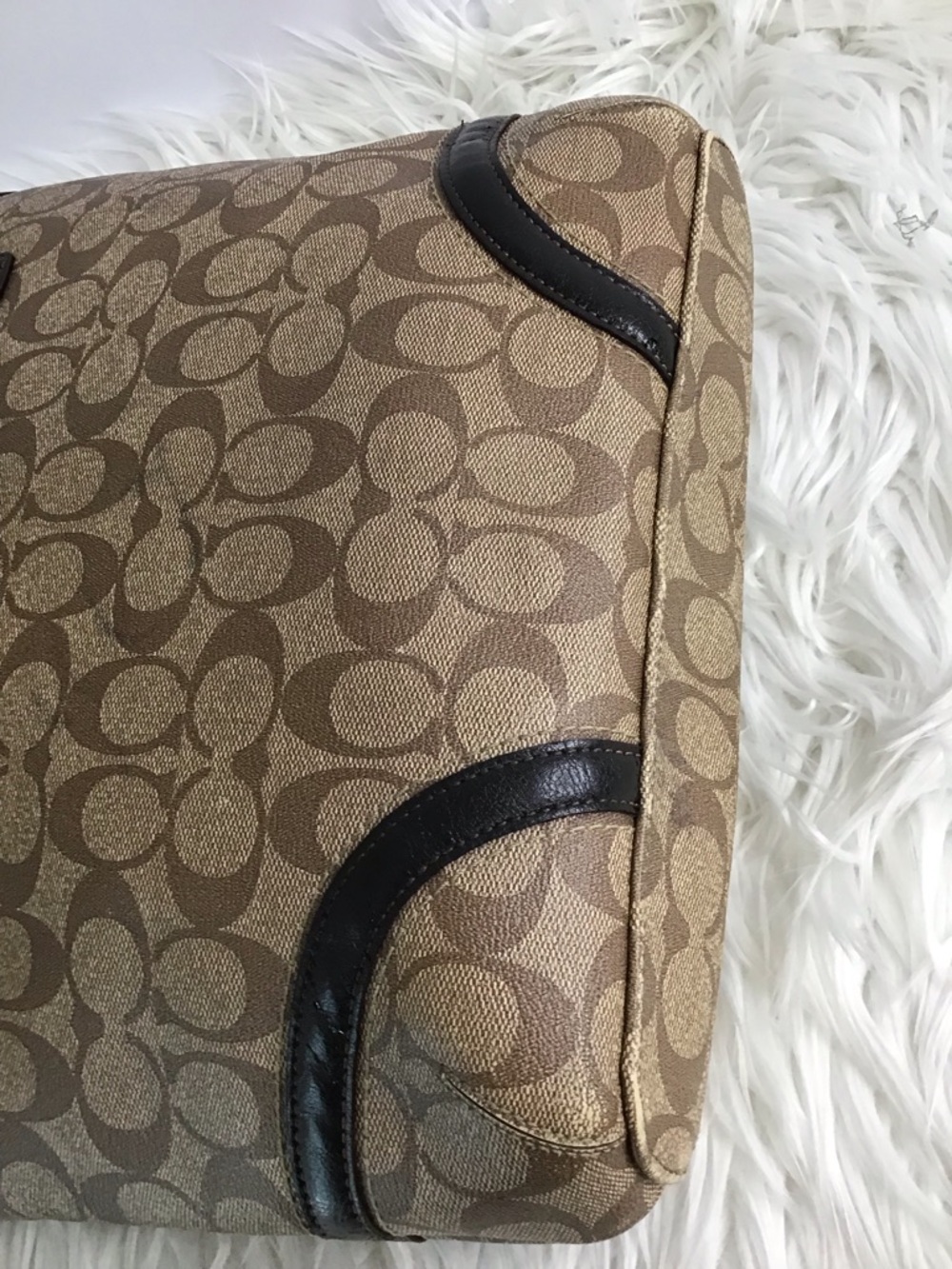 Coach Peyton Signature Logo Heritage Handbag Tote BrownVintage Y2K - Picture 14 of 16